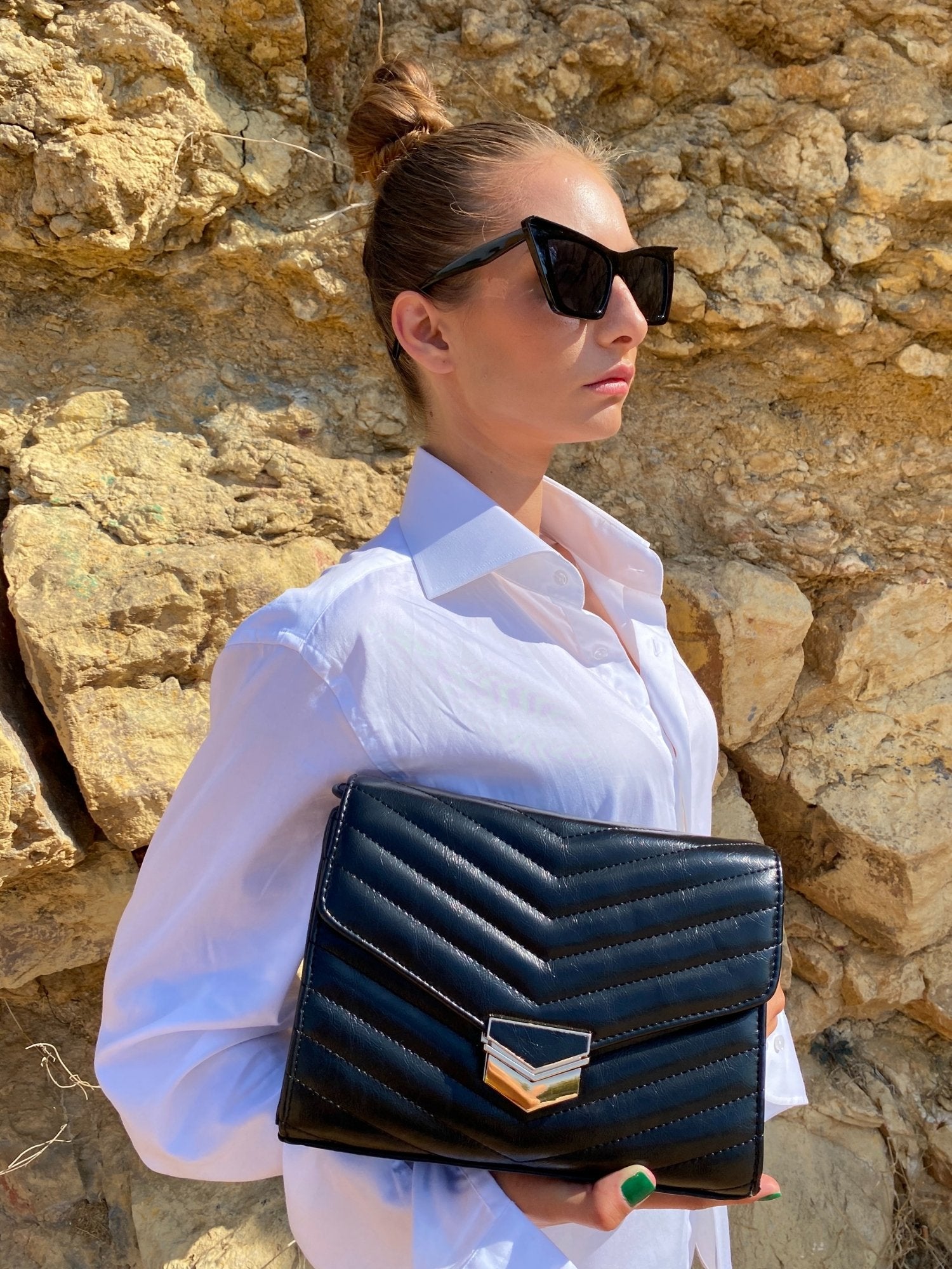 Quilted Leather Crossbody Bag - TrueHue