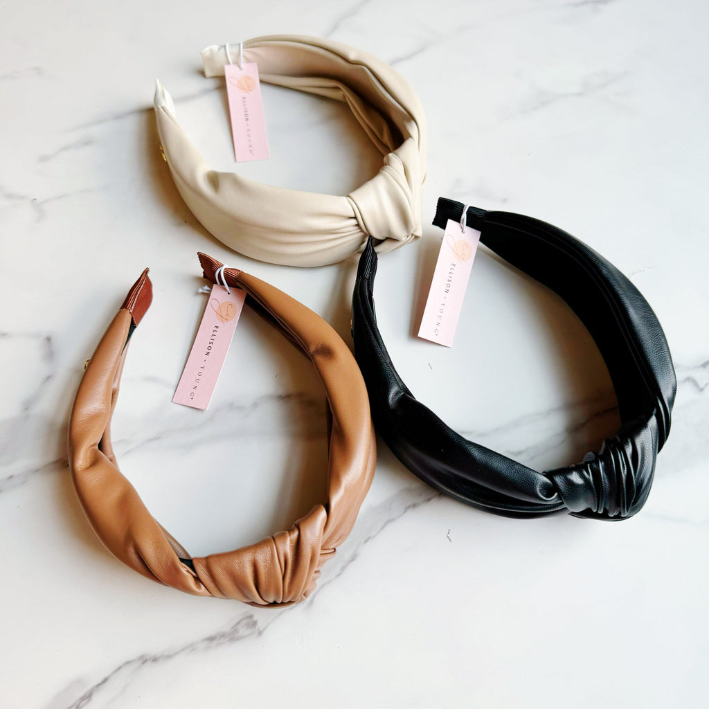 Knotted Leather Headband - TrueHue