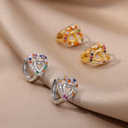 Gold Zircon Heart Earrings - TrueHue