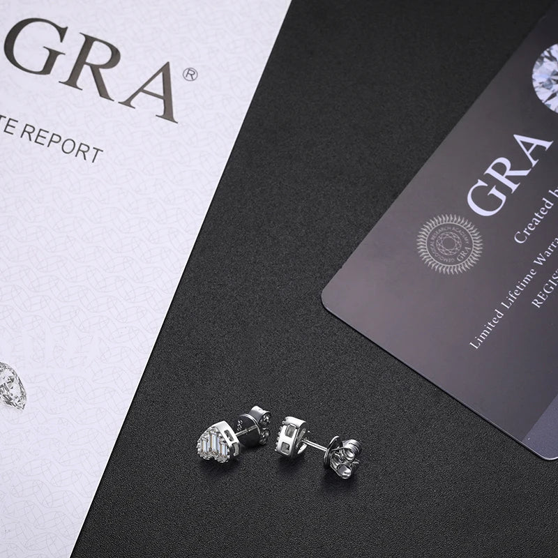 D Color Moissanite Stud Earrings for Women - TrueHue