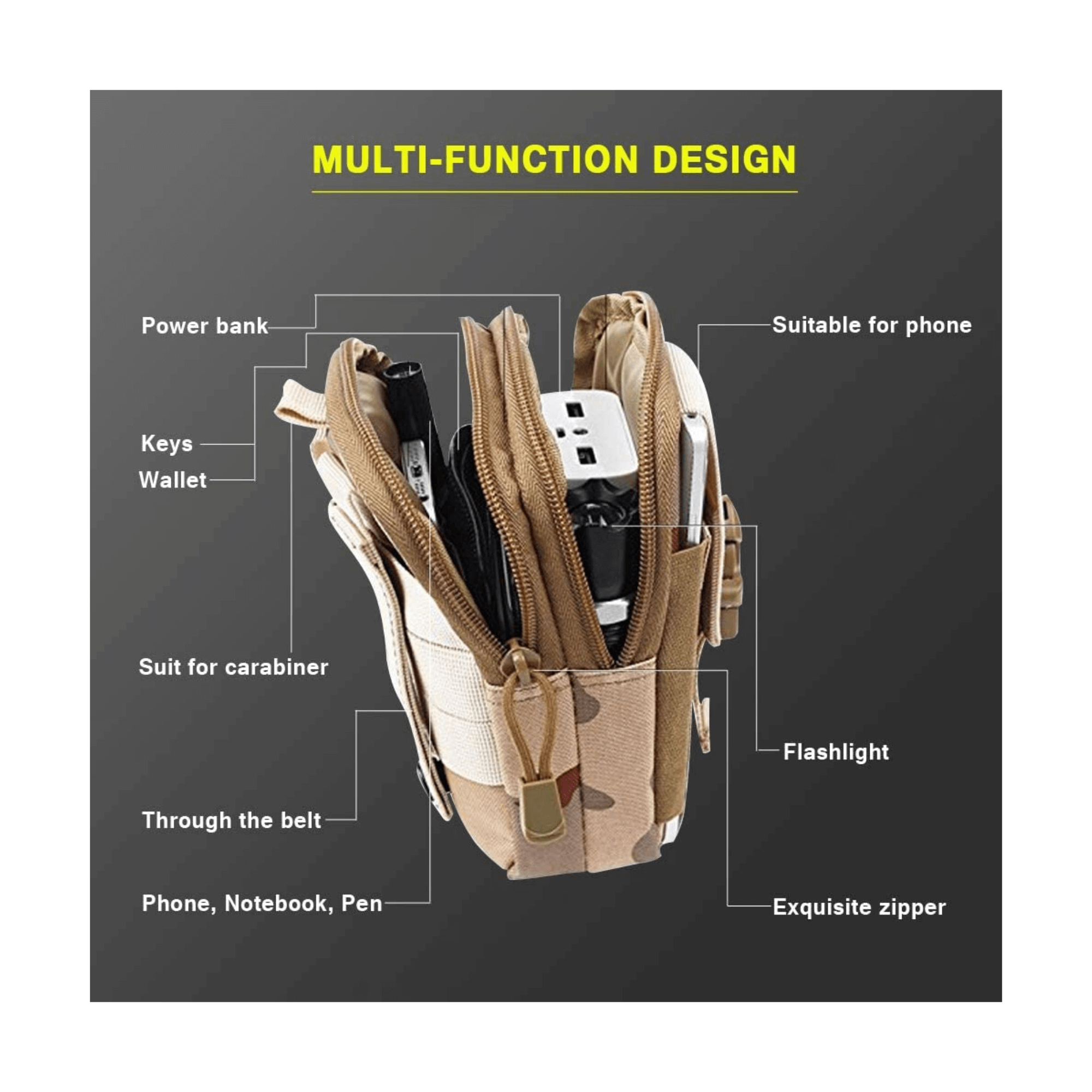 Tactical MOLLE Outdoor Waist Pouch - TrueHue
