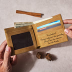 Personalized Genuine Leather Bifold Wallet, Boyfriend Valentine Gift - TrueHue