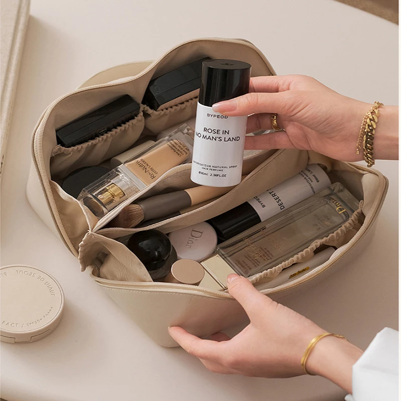 Leather Cosmetic & Toiletry Organizer Bag - TrueHue