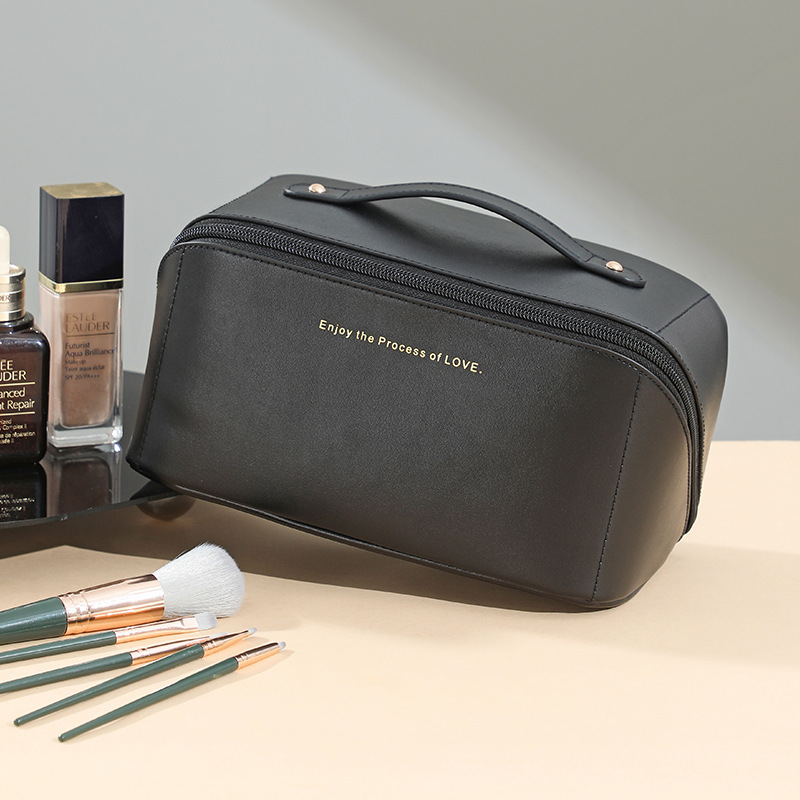 Leather Cosmetic & Toiletry Organizer Bag - TrueHue