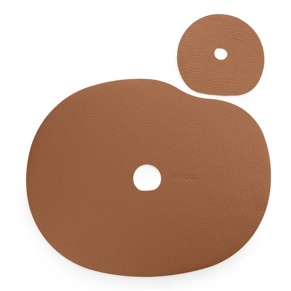 Rust Brown Leather Placemat & Coaster Set - TrueHue