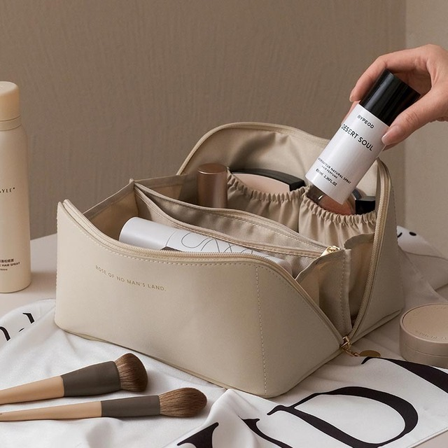 Leather Cosmetic & Toiletry Organizer Bag - TrueHue
