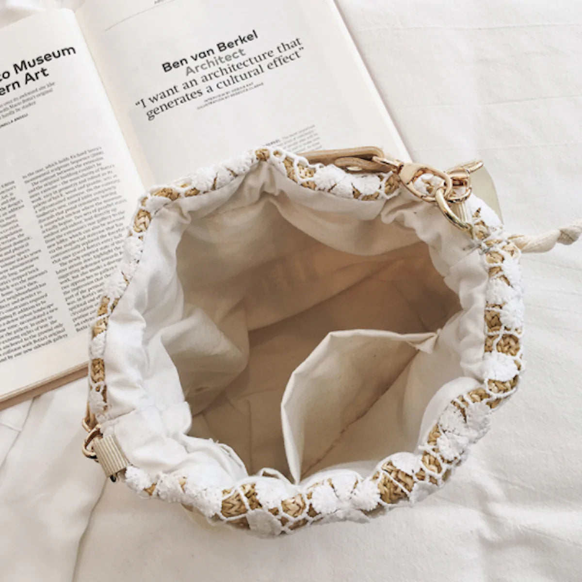 Summer Straw Lace Bucket Bag - TrueHue