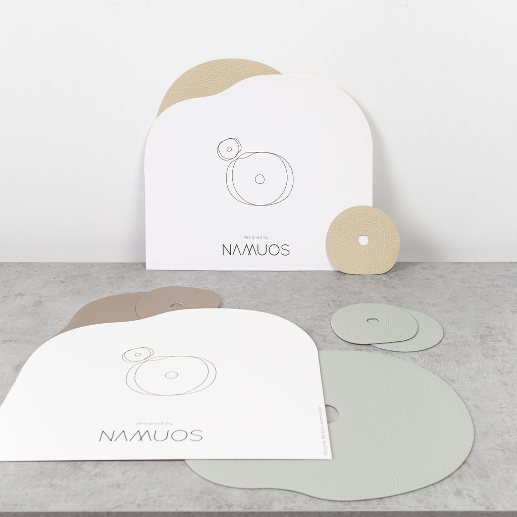 Rust Brown Leather Placemat & Coaster Set - TrueHue