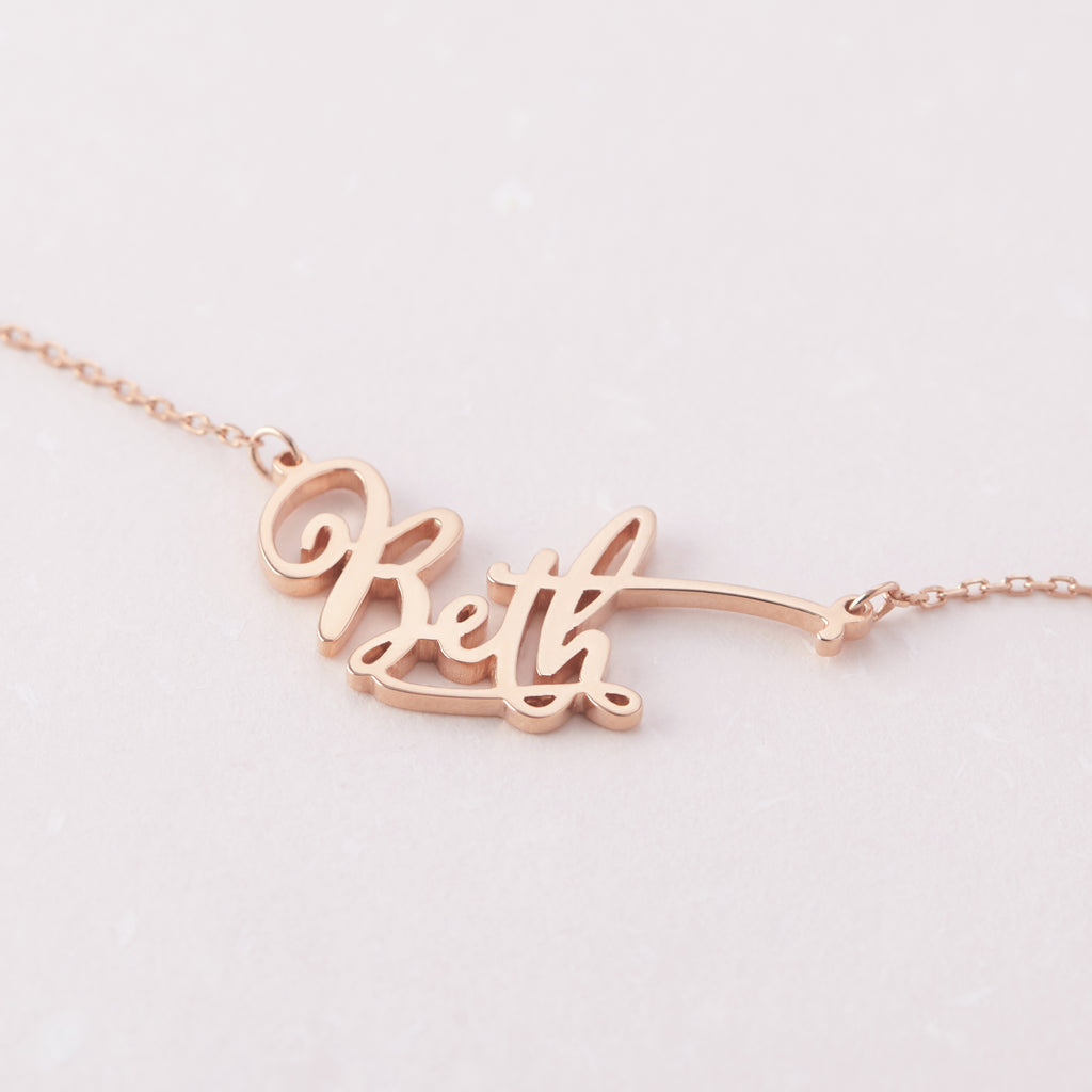 Gold Nameplate Necklace for Teens - TrueHue